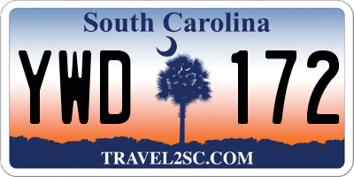 SC license plate YWD172