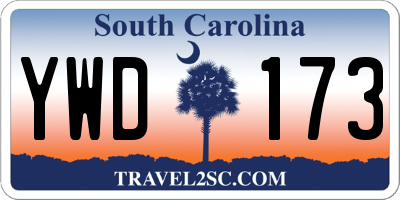 SC license plate YWD173