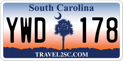 SC license plate YWD178