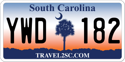 SC license plate YWD182