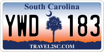 SC license plate YWD183