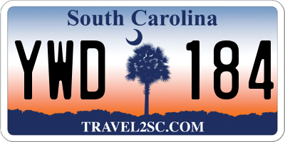 SC license plate YWD184