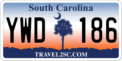 SC license plate YWD186