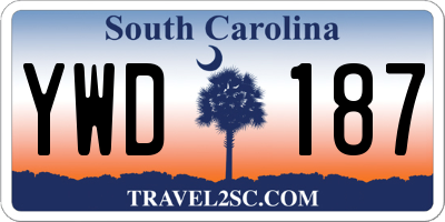 SC license plate YWD187