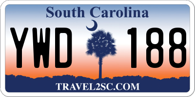SC license plate YWD188