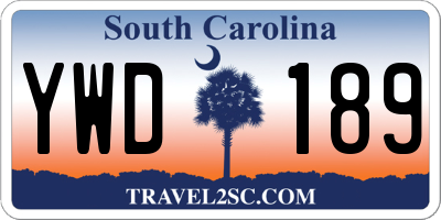 SC license plate YWD189