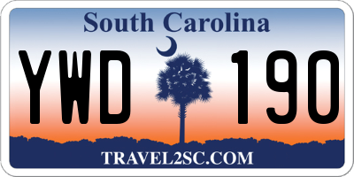 SC license plate YWD190