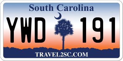 SC license plate YWD191