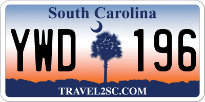SC license plate YWD196