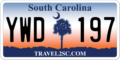 SC license plate YWD197