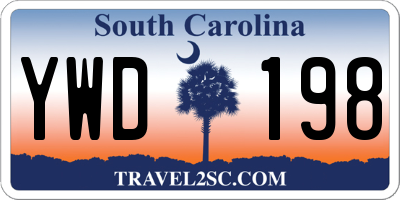 SC license plate YWD198