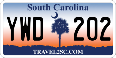 SC license plate YWD202