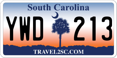 SC license plate YWD213