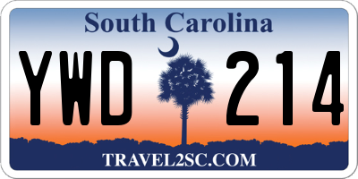SC license plate YWD214