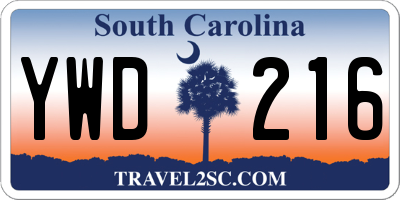 SC license plate YWD216