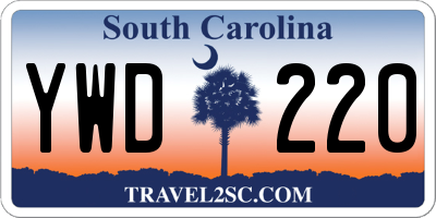 SC license plate YWD220