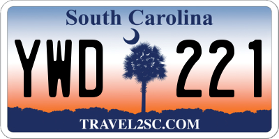 SC license plate YWD221