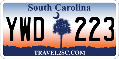 SC license plate YWD223