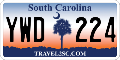 SC license plate YWD224