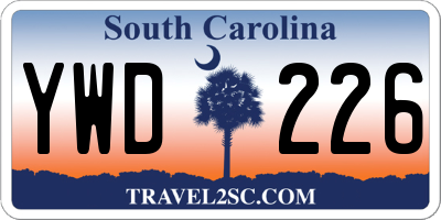 SC license plate YWD226