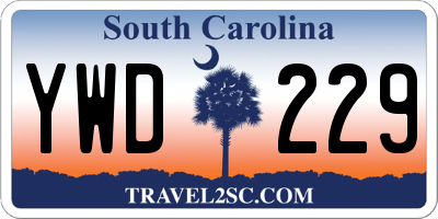 SC license plate YWD229