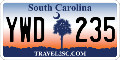 SC license plate YWD235