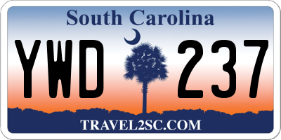 SC license plate YWD237
