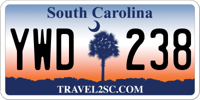 SC license plate YWD238