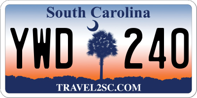 SC license plate YWD240
