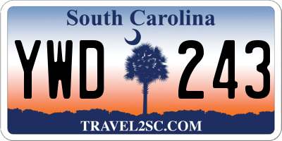 SC license plate YWD243