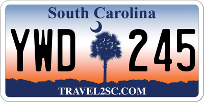 SC license plate YWD245