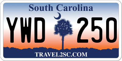 SC license plate YWD250