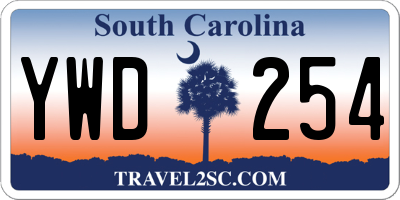 SC license plate YWD254