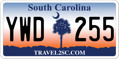 SC license plate YWD255