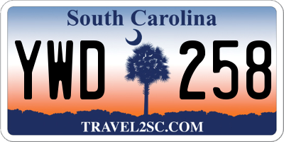 SC license plate YWD258
