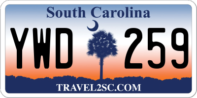 SC license plate YWD259