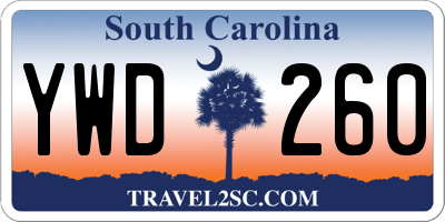 SC license plate YWD260