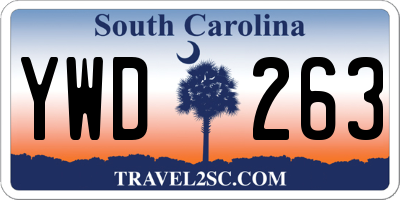 SC license plate YWD263