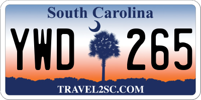 SC license plate YWD265
