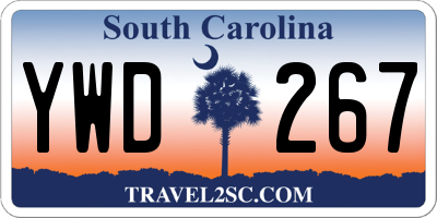 SC license plate YWD267
