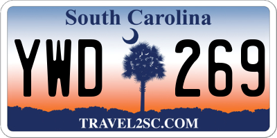 SC license plate YWD269