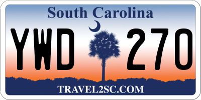 SC license plate YWD270