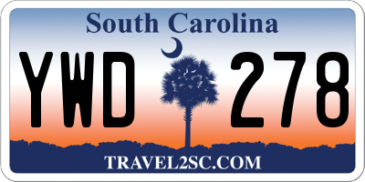 SC license plate YWD278