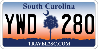 SC license plate YWD280
