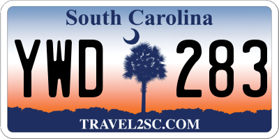SC license plate YWD283