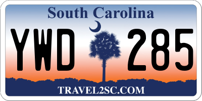 SC license plate YWD285