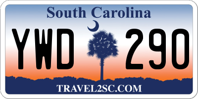 SC license plate YWD290