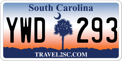 SC license plate YWD293