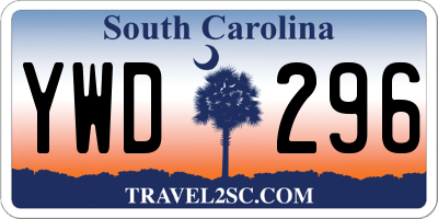 SC license plate YWD296