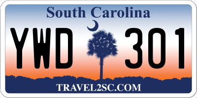 SC license plate YWD301